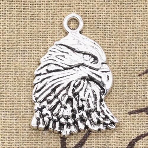 8pcs Charms Eagle Hawk 34x24mm Antique Silver Color Plated Pendants Making DIY Handmade Tibetan Silver Color Jewelry