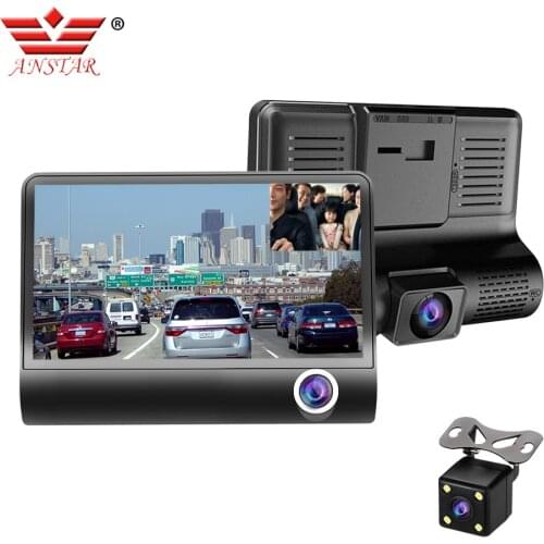 ANSTAR 3-CH Camera Car DVR 4.0" FHD 1080P Dash Cam Dual Lens With Rearview Camera Video Recorder Auto Registrator DVR Dash Cam