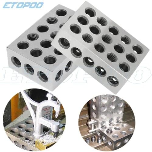 2pcs/set 25-50-75mm Hardened Steel Blocks 0.005" Precision Matched Machinist 123 Milling Tool 23 Holes 1-2-3" block gauge