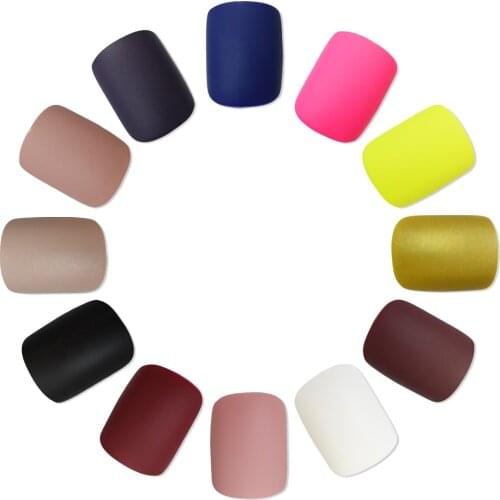Color Ring Square Optional Chooseful Medium-Short Full Cover Nails 24pcs/Set Wholesale Supplies For Gel Reuseable Detachable