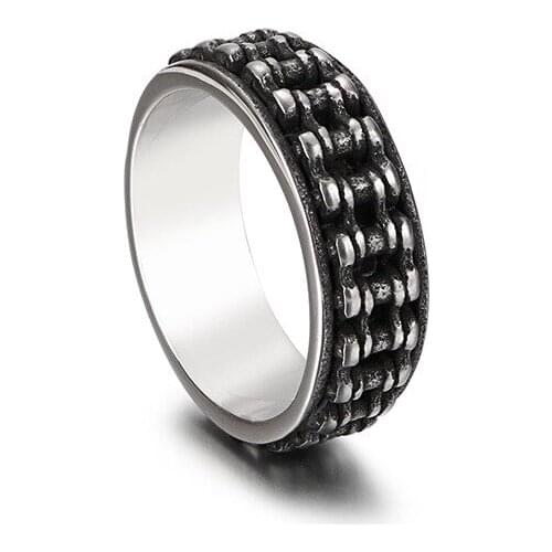 European And American Personality Retro Motorcycle Accessories Stainless Steel Mens Chain Ring New Jewelry