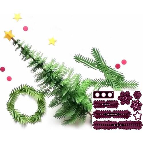 Christmas tree leaf cutting mould cutting knife mould scrapbook mould metal embossing stamp and business card printing mould DIY