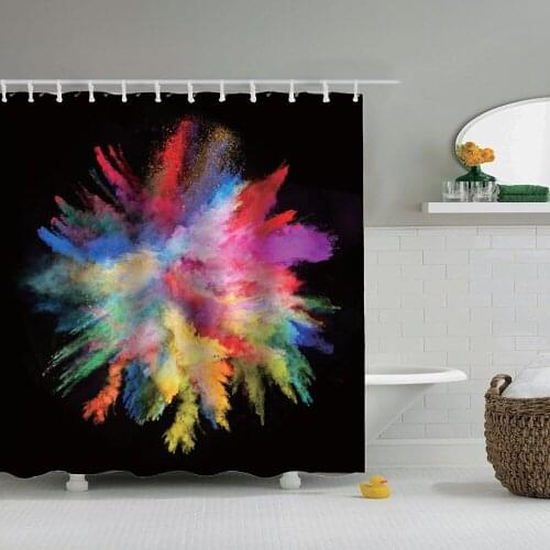 Dafield Art Shower Curtain Colorful Abstract Decor Ink Original Oil Printing Polyester Fabric Bathroom With Hooks