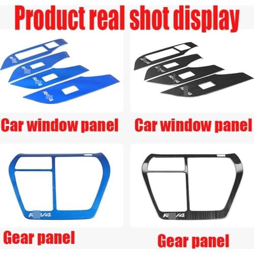 Used for 2020 2021 Toyota rav4 interior modification stainless steel black gearshift panel. Stainless steel window frame