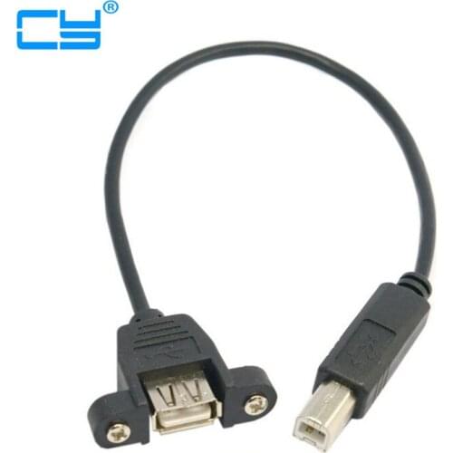 100pcs/ 20cm USB 2.0 A Female socket Panel Mount Type to Standard B Male Printer Scanner Hard Disk Cable 200pcies/lot by DHL EMS