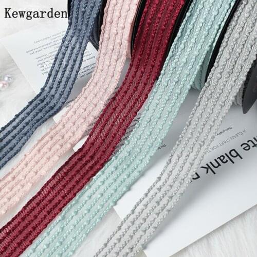 Kewgarden Handmade Tape 1" 25mm DIY Hair Bow Accessories Dot Stripe Satin Ribbon Riband Flower Packing Webbing 16 Yards