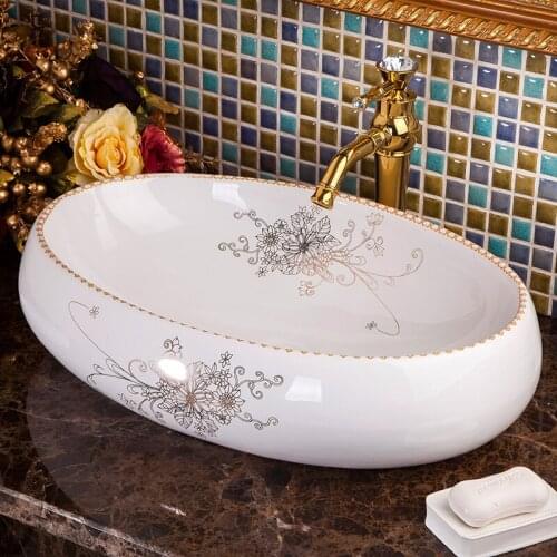 China Artistic Handmade Ceramic wash basin Lavobo Round Counter top wholesale bathroom vanities bathroom sinks