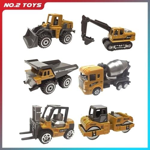 1/64 Diecast Alloy Engineering Vehicle Excavator Model Car Collections Classic Educational Assemble Toys