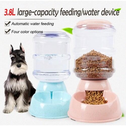 Dog Feeders Automatic Refill Cat Water Dispenser for Dog Cats Feeder Pet Drinking Bowls Self-Dispensing Gravity Waterer 3.8L