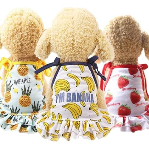Pet Dog Fashion Fruit Pattern Cool Summer Dresses Comfortable Breathable Clothes For Small Dogs DC736