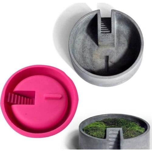 2018 Hot Silicone Mold Round Ladder Handmade Concrete Bonsai Cement Vase Mold Meaty Potted Garden Decoration Tools