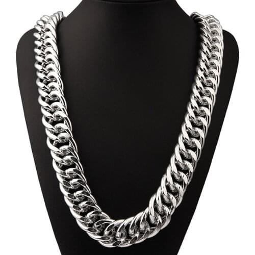 Exaggerated Long Chains Gold Silver Color Wide Heavy Cuban Necklace Hip Hop Jewelry Hipster Men Women Joyas Tide Brand