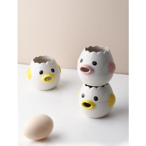 Cute Cartoon Chicken Ceramic Egg White Separator Egg Yolk Separator Strainer Kitchen Tool