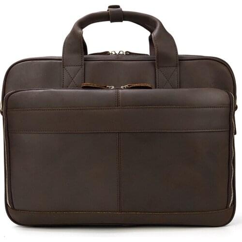 Men Briefcase Genuine Leather Solid Business Bag 15 Inch Men Messenger Bag Mens Briefcase Leather Laptop Bag Computer Bags