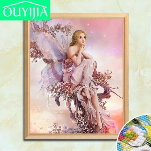 OUYIJIA Diamonds full square DIY Cross-stitch Kit New 5D Stickers Embroidered Diamond inlay Beauty Home Decorative painting