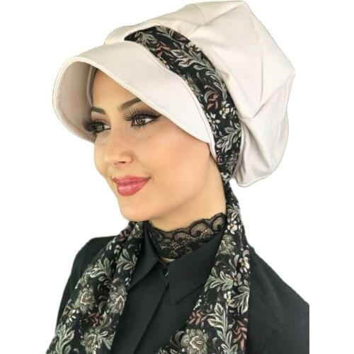 New Fashion 2021 Islamic 1headscarf Turban Womens Hat Seasonal Bonnet One-piece Foulard Powder Color Biritli Scarf Hat