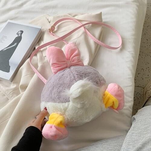 Disney plush coin bag women new cartoon Donald Duck shoulder bag fashion shoulder bag small messenger bag