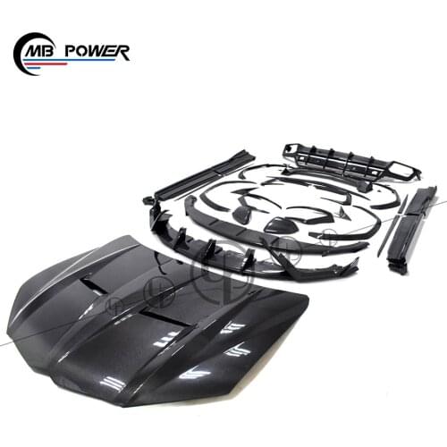 Luxury LB carbon fiber to URUS to TOP style body kit with hood front lip rear diffuser side skirt fender duct mirror cover Lanbo