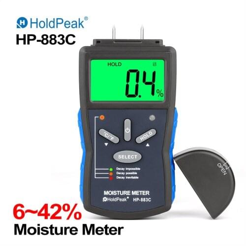 RZ Wood Moisture Meter Digital Temperature Humidity Hygrometer Timber Damp Detector measure Range 5%-40% Wood Moisture Monitor