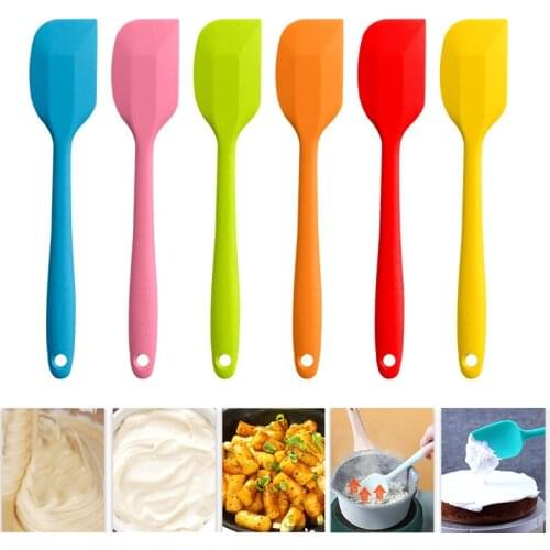 Silicone Cream Baking Scraper Non Stick Butter Spatula Cutter Chocolate Smoother Heat Resistant Kitchen Pastry Tools Scraper