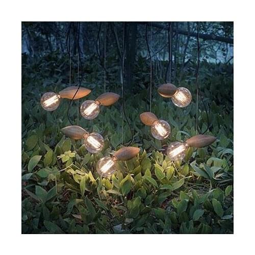 Modern fashion DIY wooden handmade single head logs restaurant pendant light with bulbs