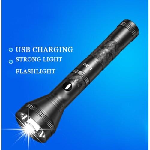 Aluminum alloy strong light flashlight outdoor hiking self-defense USB rechargeable LED flashlight L30 multi-function