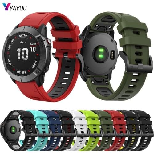 YAYUU for Fenix 6 Bands 22MM Easy-fit Silicone Watch Band for Fenix 6 Pro/Fenix 5/Fenix 5 Plus/Approach S62/Forerunner 945 Strap