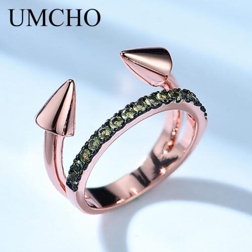 UMCHO Genuine 100% 925 Sterling Silver Rings For Women Rivet Design Party Jewelry Rock Style Engagement Jewelry Gift