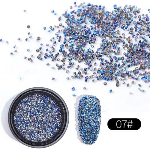1Box Crystal Nail Mixed Size Shiny AB Glass Gems DIY Nails Art Decoration Accessories Tool