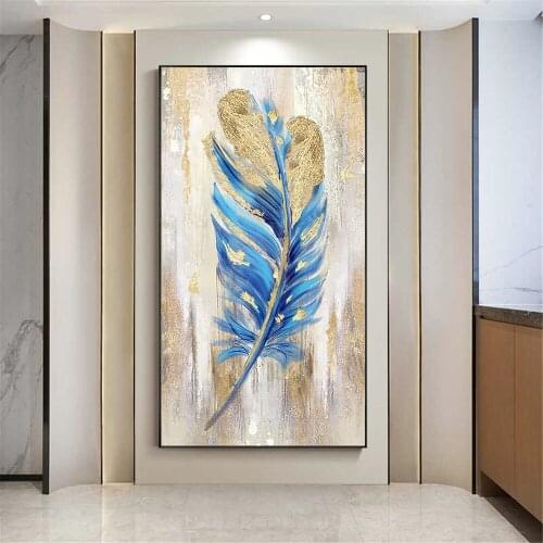 Hand-painted Modern Abstract Feather Oil Painting On Canvas Painting Home Wall Art Picture For Living Room Home Decor Frameless