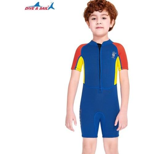 2.5MM Boy Children Neoprene Anti-UV Keep Warm Diving Suits SwimWear One Piece Scuba Water Sports Snorkeling WetSuit Accessories