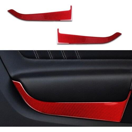 2pcs Interior Front Door Panel Anti-Kick Cover Trim Sticker Protector Fit For Ford Mustang 2019 2018 2017 2016 2015 Accessories
