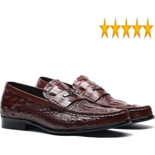 2021 Mens Casual Genuine Flats Loafers Comfortable Business Wine Red Black Formal Boat Men British Leather Shoes