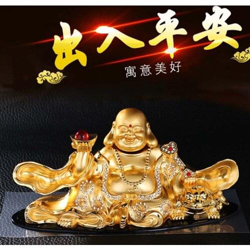 2021 HOME Company SHOP CAR Efficacious thriving business Money Diamonds Maitreya good luck safety MI LE FO Buddha brass statue