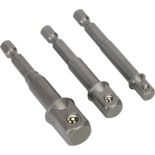 3pc Power Extension Socket Adaptor Has Hex A Bit For All Power Drill Chucks