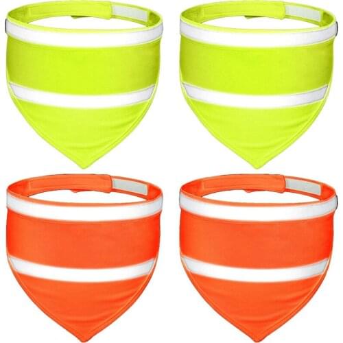 4 Pieces Of Reflective Dog Headband, Pet Safety Neckband, Pet Triple-Cornered Scarf For Night Walking-ABUX