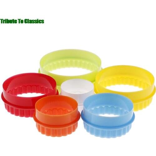 6Pcs Round/Flower Shaped Dough Cutting Tool Kitchen Gadgets Dumplings Cutter Multicolor Cookie Cutter Mold