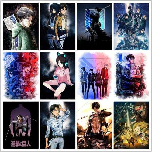 5d Diy Diamond Painting Attack Giant Diamond Embroidery Full Diamond Mosaic Anime Cross Stitch Home Decoration