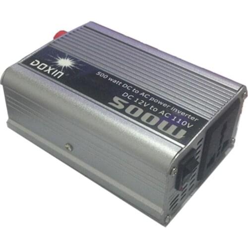 Free Shipping 500W DC 12V to AC 110V crocodile clip + cigarette lighter line Power Inverter Converter Transformer Power Supply