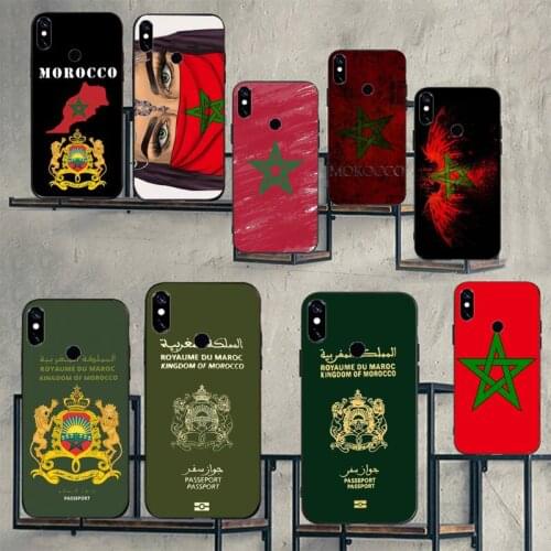 Morocco Flag Coat Of Arms pattern Phone Cases For Xiaomi Redmi note 7 8 9 t k30 max3 9 s 10 pro lite Luxury brand shell funda