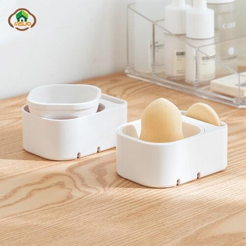 MSJO Makeup Sponge Case Organizer Storage Box Dustproof Design Beauty Egg Powder Puff Display Holder Organization for Desk Box