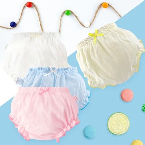 Kids 100% Cotton Underwear Panties Girls Baby Infant Fashion Solid Color Bow Lace Underpants for Children Lovely Shorts Gifts