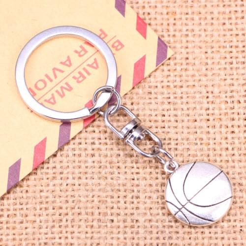 New Fashion Keychain 18x21mm double sided basketball Pendants DIY Men Jewelry Car Key Chain Ring Holder Souvenir For Gift