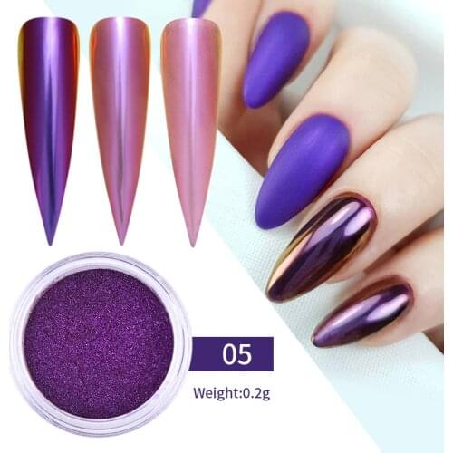 Chameleon Mirror Nail Powder Auroras Effect Acrylic Nail Powder Pearl Shimmer Nail Glitter UV Gel Polish Chrome Dust Manicures