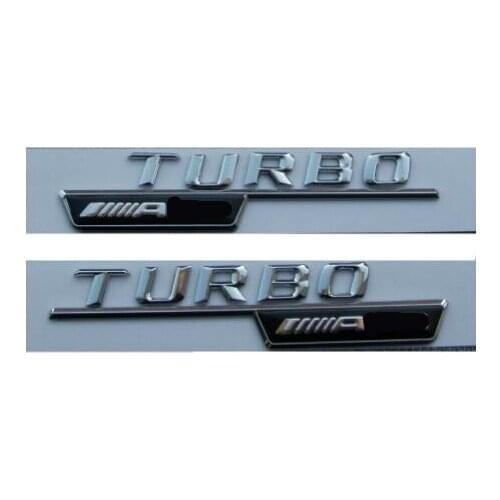 Chrome Fender 3D Letters TURBO ////AMG Emblems Badges for Mercedes AMG