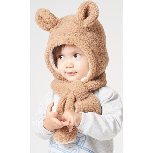 Hat Scarf Set Kid Winter Boy Girl Earflap Warm Autumn Skiing Fleece Outdoor Accessory For Baby Toddlers