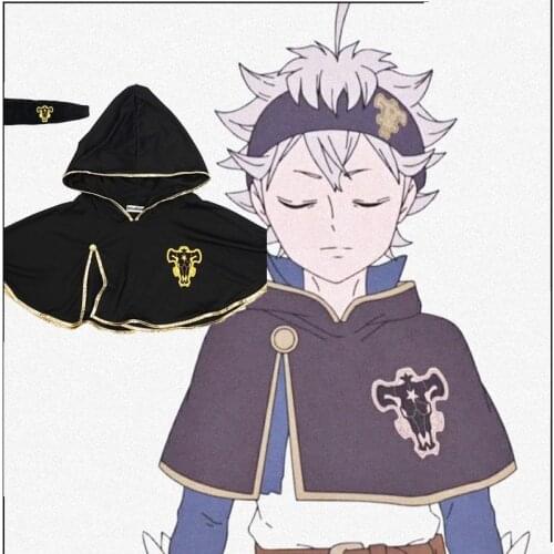 Cosplay Costumes Anime Black Clover Uniform Black Bull Emblem Cape Comic Clothing Cos Asta Headband Noelle Yami Role Play Cloths