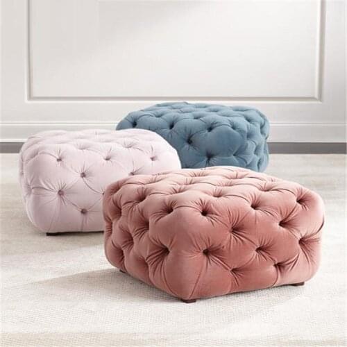 Beautiful and generous Nordic pink shoe-changing footstool, stable and durable, American net celebrity bedroom sofa stool