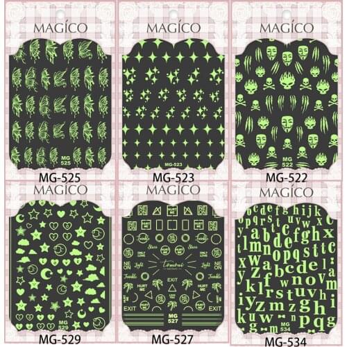 Fluorescent Nail Sticker Letter Star Wing Butterfly Constellation Love Fluorescent 3D Nail Sticker