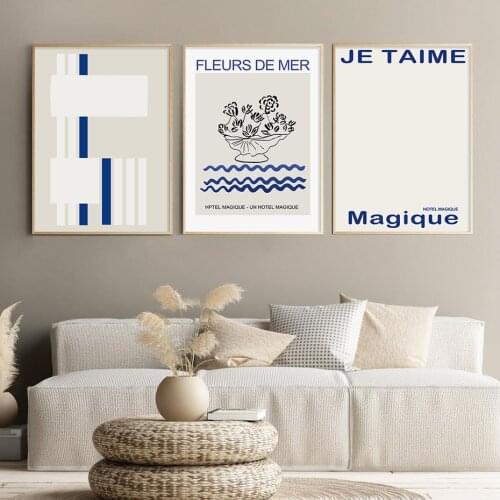 Boho Fleurs de mer Love Minimalist Abstract Posters Canvas Painting Wall Art Print Picture for Living Room Interior Home Decor